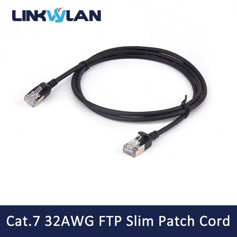 Linkwylan Cat7 STP Dây Miếng Dán 32AWG Cáp Ethernet Mỏng RJ45 Màu Cáp Mạng 4 Xoắn PVC Internet Lan C