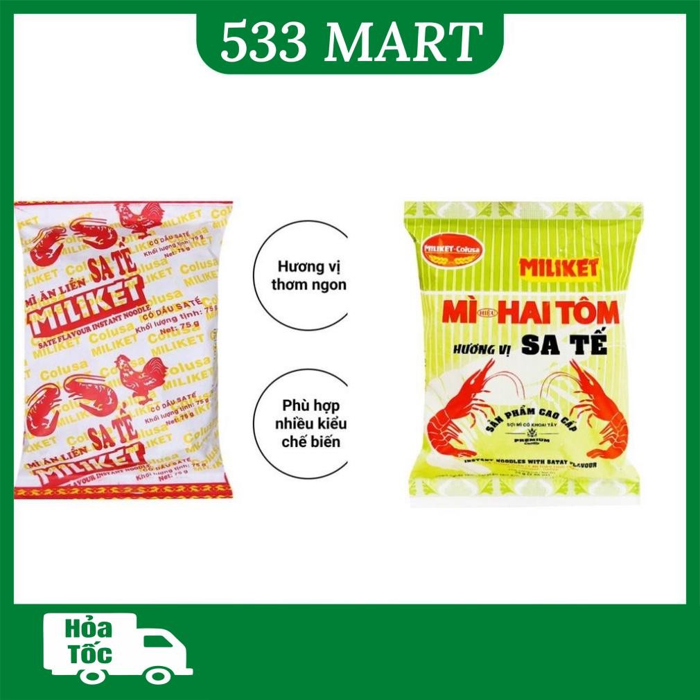[GÓI LẺ] Mì sa tế tôm Miliket giấy gói 65g