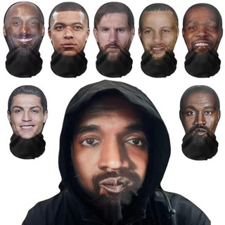 🎉sparkly🎉Lưới liền mạch đàn hồi Mặt nạ toàn mặt Mô phỏng Ronaldo Kanye Messi Cosplay Mũ Balaclava