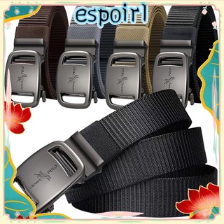 Thắt lưng bện Nylon ESPOIR, Dây thắt lưng khóa tự động phong cách hoang dã đơn giản dành cho doanh nhân, Dây thắt lưng dệt thương hiệu sang trọng thời trang