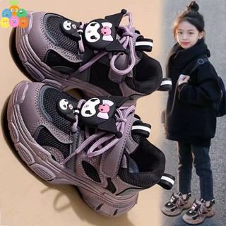Giày Bé Gái Giày thể thao Kuromi Lưới Bố Giày Vừa Lớn Trẻ Em Giày bata cho Học Sinh