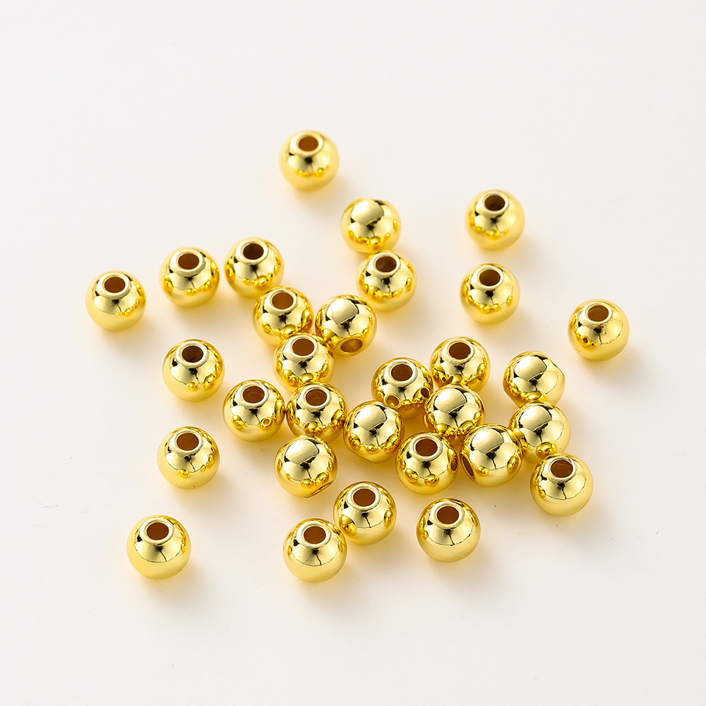 St. kunkka  10-100 Chiếc 2-8mm Charm bi bạc mạ vàng 18K Vàng Chất Lượng Cao Bạc Miếng Đệm Hạt Cho DIY Vòng Tay Vòng Cổ Làm