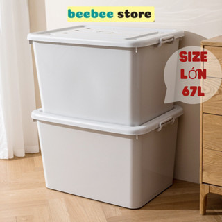 Thùng Nhựa Đựng Đồ 67L, Thùng Đựng Đồ Có Bánh Xe Đẩy Và Nắp, Hàng Loại 1 Dày Dặn Q010