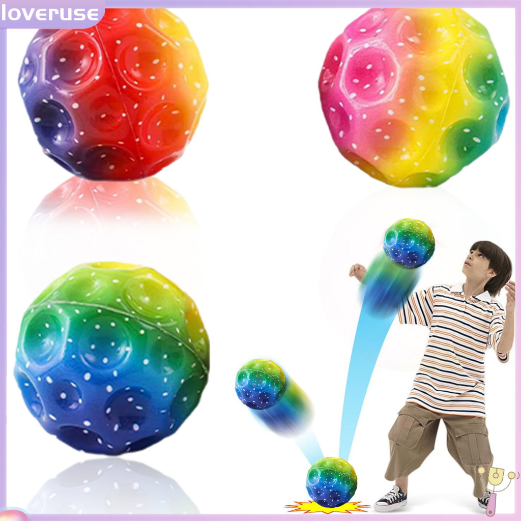 / Lov / Faux Leather Bounce Ball High Bounce Moon Ball Đồ chơi giảm căng thẳng cho trẻ em Người lớn 