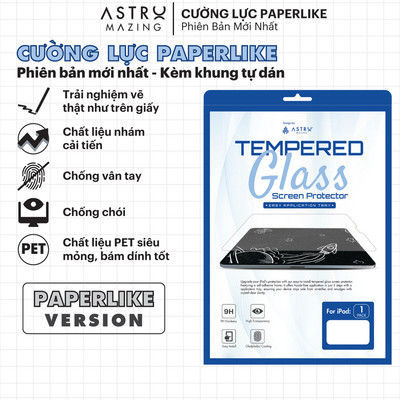 [Khung tự dán] Kính cường lực Paperlike iPad AstroMazing độ cứng 9H dành cho Pro 11/13 Air 4/5/6 Gen 5/6/7/8/9