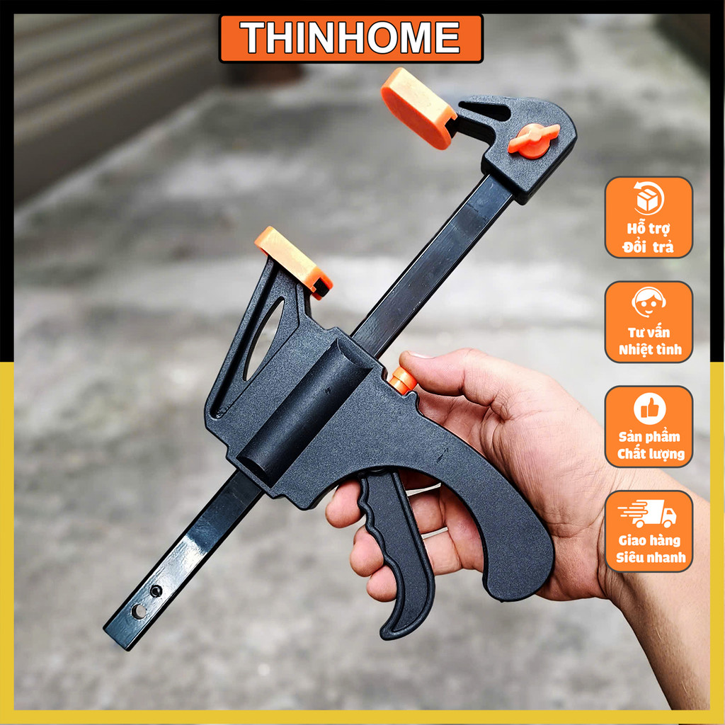 Cảo Kẹp Gỗ Nhanh Loại To 6 Inch - Cảo Chữ F Kẹp Gỗ Vam Nhanh Chắc Chắn Độ Mở Tối Đa 15cm Ê Tô Bóp Ta