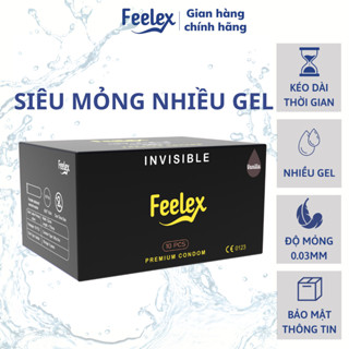 Bao cao su Feelex siêu mỏng, nhiều gel bôi trơn, hương thơm gân gai, kéo dài thời gian quan hệ