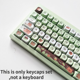  Pbt Keycap Bear Treats MOA Dye Thăng hoa Bàn phím cơ Keycap tròn màu xanh lá cây Dễ thương Thích ứng với 61   63   64   67   68   71   75   78   82   84   87   96   98   100   104   108 