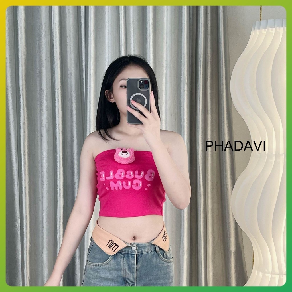 Phadavi-Áo ống cúp ngực đính gấu - P51