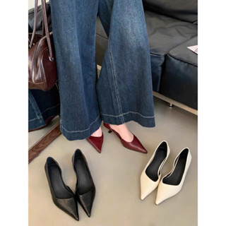 Giày mũi nhọn bít gót mẫu mới mùa thu đông 2025