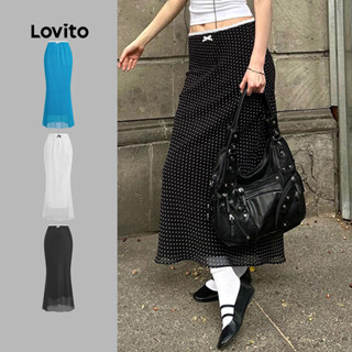 Chân váy Lovito xếp ly chấm bi dễ thương cho nữ L114AD845