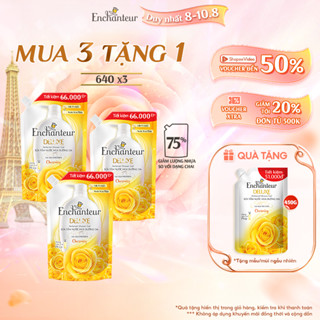 Combo 3 Túi Sữa tắm hương nước hoa Enchanteur Charming 640g x 3 (Giảm 75% nhựa*)