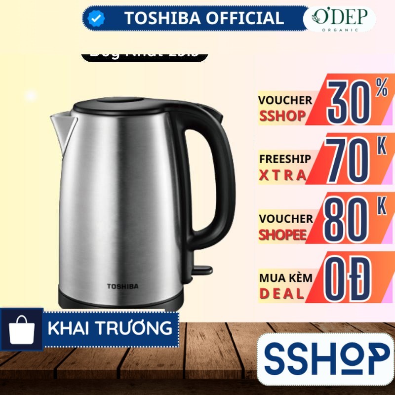 Ấm đun siêu tốc Toshiba 1.7L 2200W, Hàng chính hãng