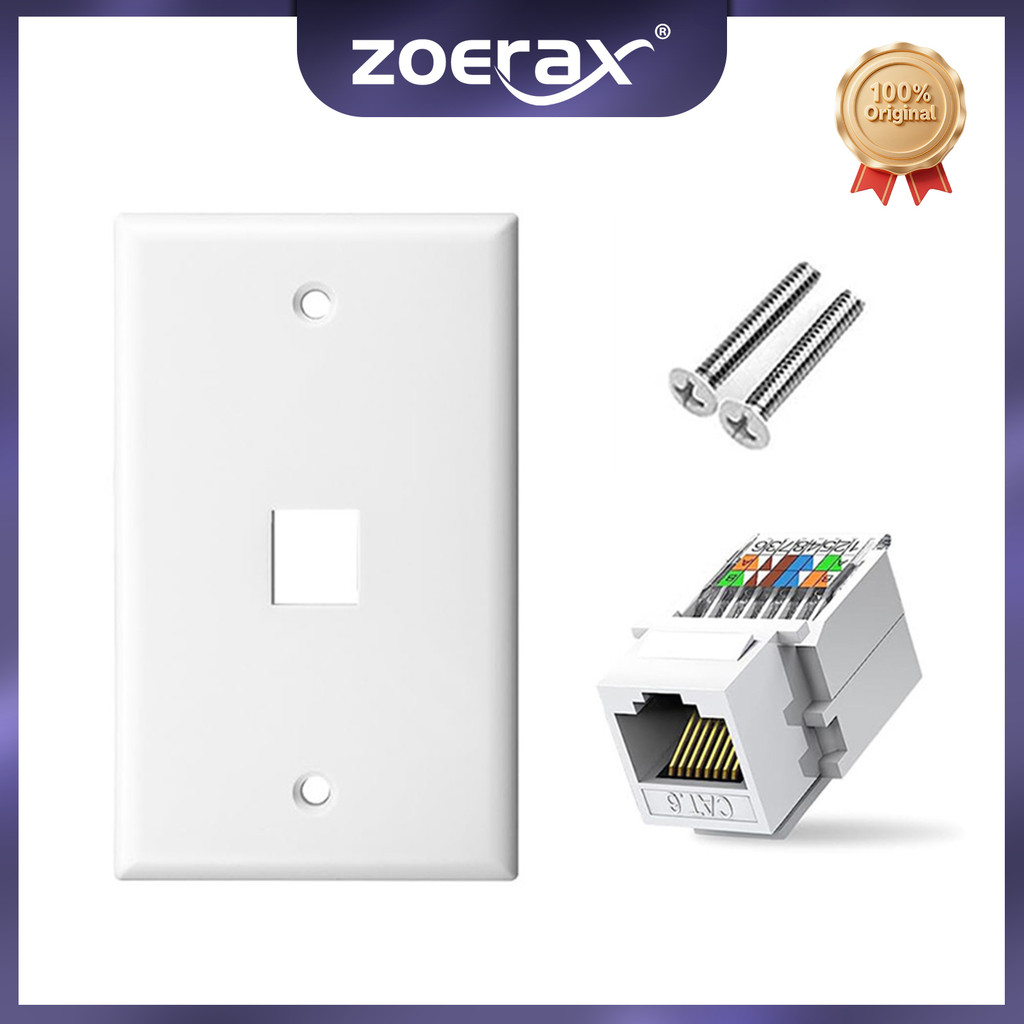 Zoerax Cat 6 Ethernet Wall Plate, Ethernet Wall Plate Nữ-Nữ Có Thể Tháo Rời Tương Thích Với Cat6 / 5
