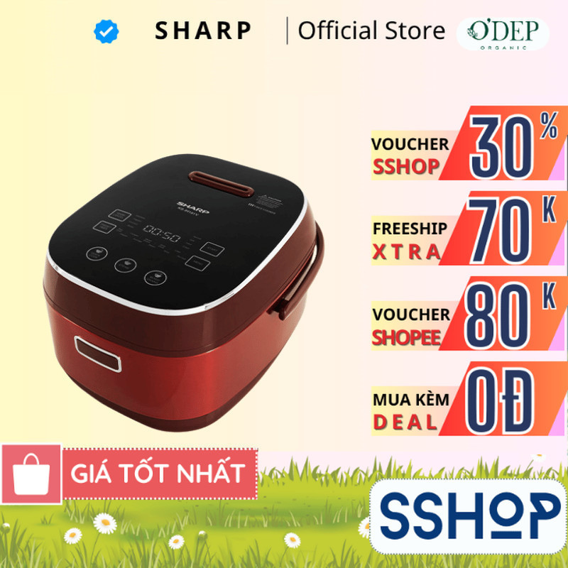 Nồi cơm điện cao tần cảm ứng Sharp 1.8L KS-IH191V-RD - Bảo hành 12 tháng - SSHOP SSA