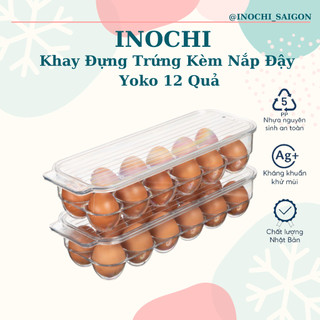 Khay đựng trứng kèm nắp đậy Inochi Yoko 12 quả