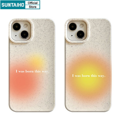 Suntaiho Thẩm Mỹ Độc Đáo Vỏ Điện Thoại Họa Tiết Màu Cam Gradient Cho Iphone 15 14 12 13 11 Pro Max IP 7 8 Plus Iphon X Xs XR Xs Max Silicone Mềm Cao Cấp Chống Sốc Ốp Lưng