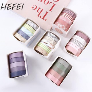 HEFEI Masking Tape Thêu Sò Trang Trí Màu Trơn Sổ Tay Băng Học Sinh Văn Phòng Phẩm Băng Trang Trí