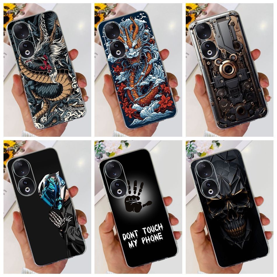 Honor 90 5G (REA-NX9) / Honor 90 Pro 5G (REP-AN00) Vỏ họa tiết phong cách kim loại rồng thời trang H