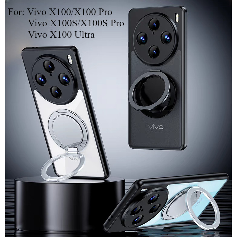 Giá đỡ kim loại có thể gập lại Vỏ chống nứt từ tính cho Vivo X100 Ultra X100 X100S Pro Vỏ điện thoại