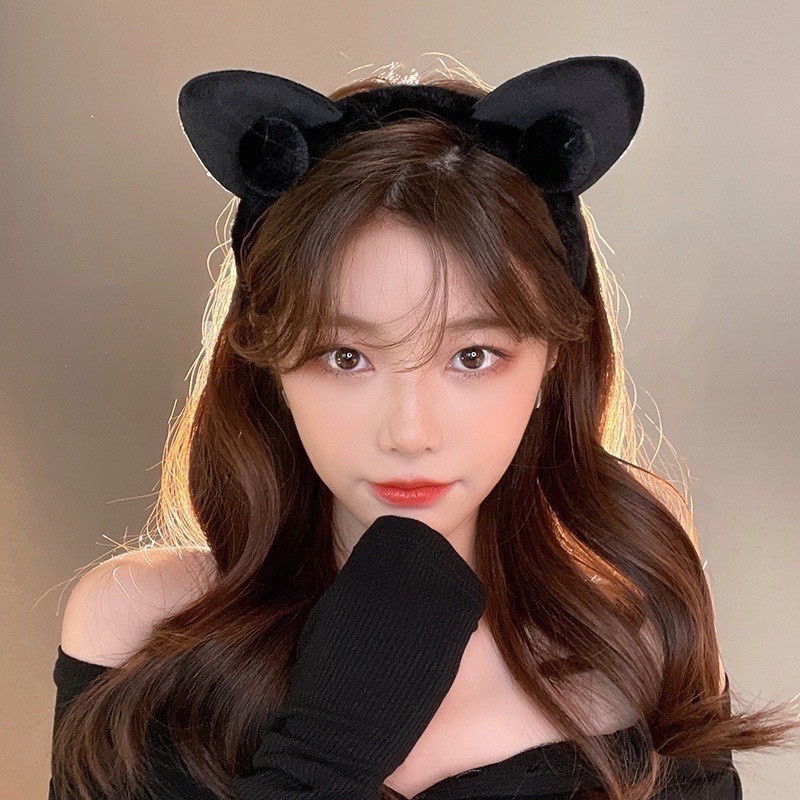 Cài tóc rửa mặt hình thú gấu, cá mập, cà rốt dễ thương nữ LAGU bờm băng đô thun makeup, trang điểm