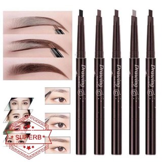 Bút chì kẻ mày hai đầu Xoay tự động Bút chì kẻ mày Đầu tam giác Bút chì kẻ mày H6l4