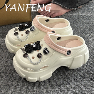 YANFENG  dép cross đế cao 6cm Dép sandal nữ dép đi biển Chống thấm nước Tự nhiên Thể thao Độc lạ FBT2470PSN 31Z240731