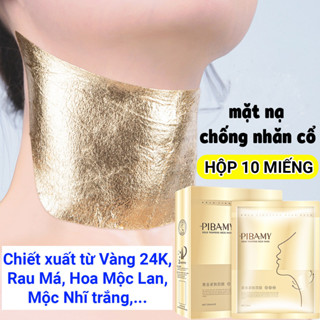 mặt nạ cổ mặt nạ chống nhăn cổ mặt nạ cổ vàng 10 cái/hộp chăm sóc cổ Chống nhăn cổ, giảm nếp nhăn cổ, cải thiện độ vàng sẫm của cổ, làm trắng và dưỡng ẩm, nâng và làm săn chắc da cổ