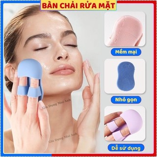 (Combo 2 Cái) Bàn chải rửa mặt Silicon mini - Bàn chải Massage ngón tay Silicon, linh hoạt, mềm mại, tái sử dụng