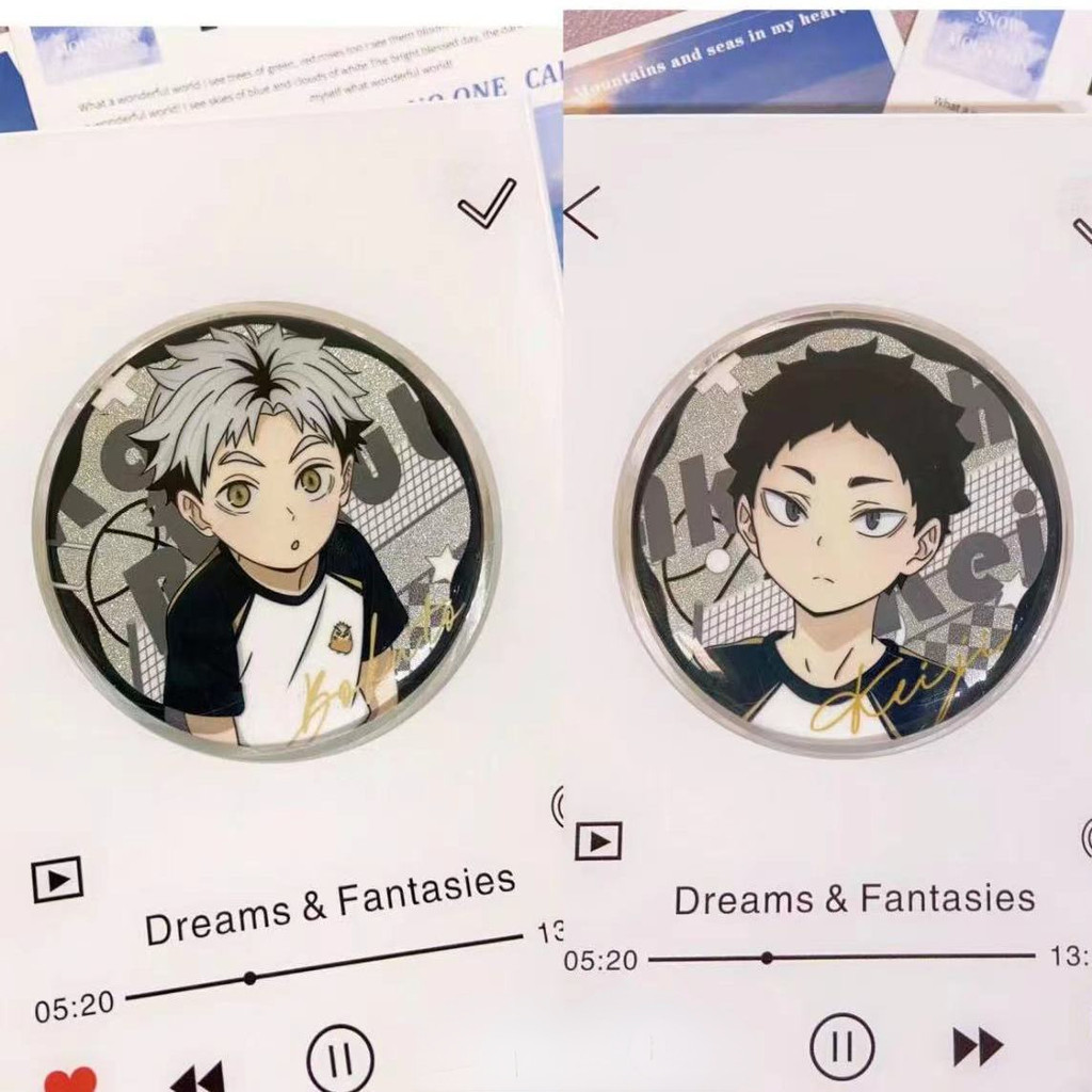 Hải Kyu Ghim huy hiệu Bokuto Kotaro Akaashi Keiji