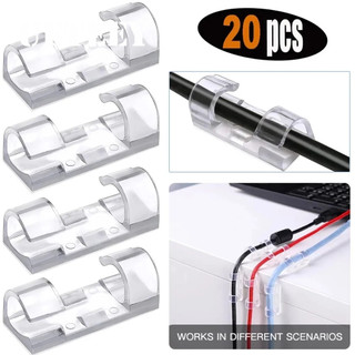 [Mã CLS2404A giảm 30k đơn 150k] Bộ 20 Nẹp Dán Tường Cố Định Dây Điện Chống Rối - Kẹp Giữ Dây Cáp Sạc (Có Keo Dán 3M)