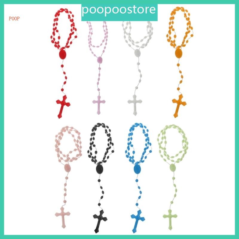 Plastic Rosary Beads Luminous Necklace Catholicism Prayer Religious Jewelry