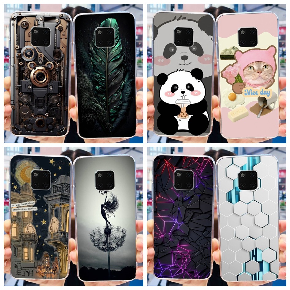 Dành Cho Huawei Mate 20 Pro Ốp Lưng LYA-L09 LYA-L29 Vỏ Silicon Hoạt Hình Dễ Thương Mềm Trong Suốt Ốp