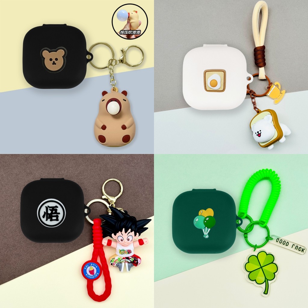 For Beats Fit Pro Case Cartoon Capybara Toast Puppy Keychain Compatible with Beats Fit Pro Silicone 