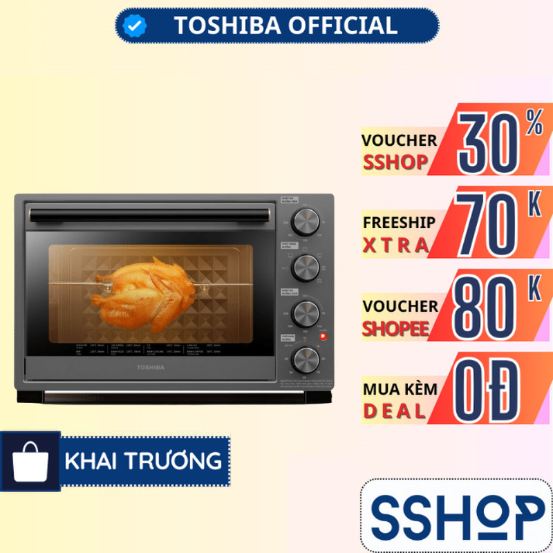 Lò nướng Toshiba TL-MC40EZF(GR) 40L Chính hãng, 6 chế độ nướng, Công nghệ làm nóng chân không - SSHO