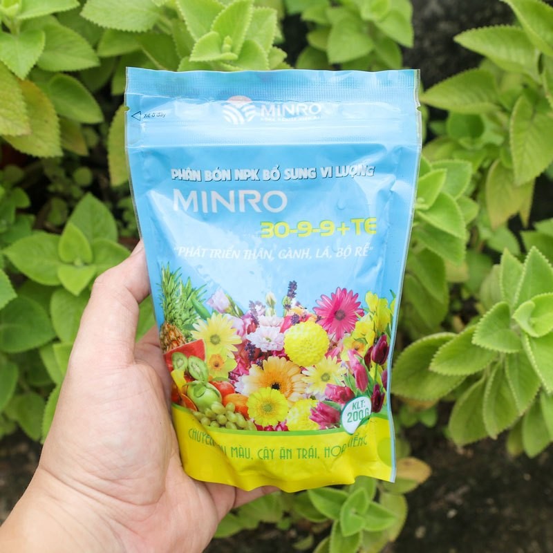 Phân MINRO NPK 30-9-9 +TE ( Gói 200gr ) - Phát thân, cành, lá, rễ