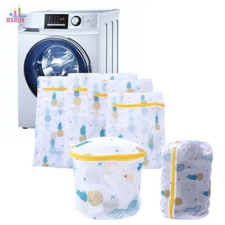 Jesjeliu Bộ Giặt Quần Áo Lưới Polyester Tổ Chức Hữu Ích Hộ Gia Đình In Dứa Máy Giặt Bảo Vệ Quần Lót Túi