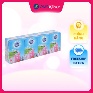 Lốc 4 hộp sữa tiệt trùng Dutch Lady có đường hương dâu 110 ml (từ 1 tuổi)