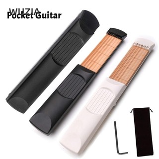 WUZIA Công cụ thực hành đàn Guitar , Guitar bỏ túi 4 / 6 Fret chuyên nghiệp, Bộ phận chơi đàn Guitar chất lượng cao Dụng cụ hỗ trợ đàn Guitar ngón tay cầm tay dành cho người mới bắt đầu và trẻ em
