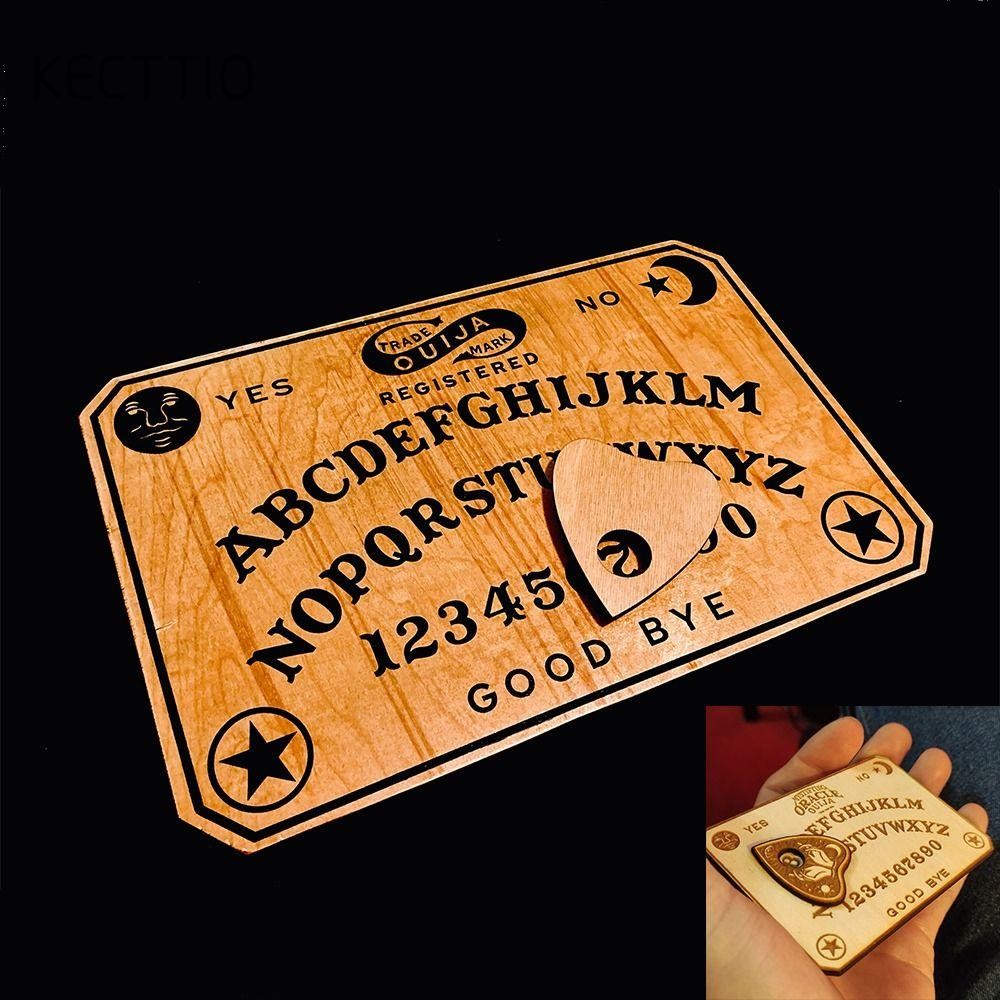 KECTTIO Ouija Board Quà tặng tưởng tượng với tấm ván gỗ Bàn chải cầu cơ cổ điển