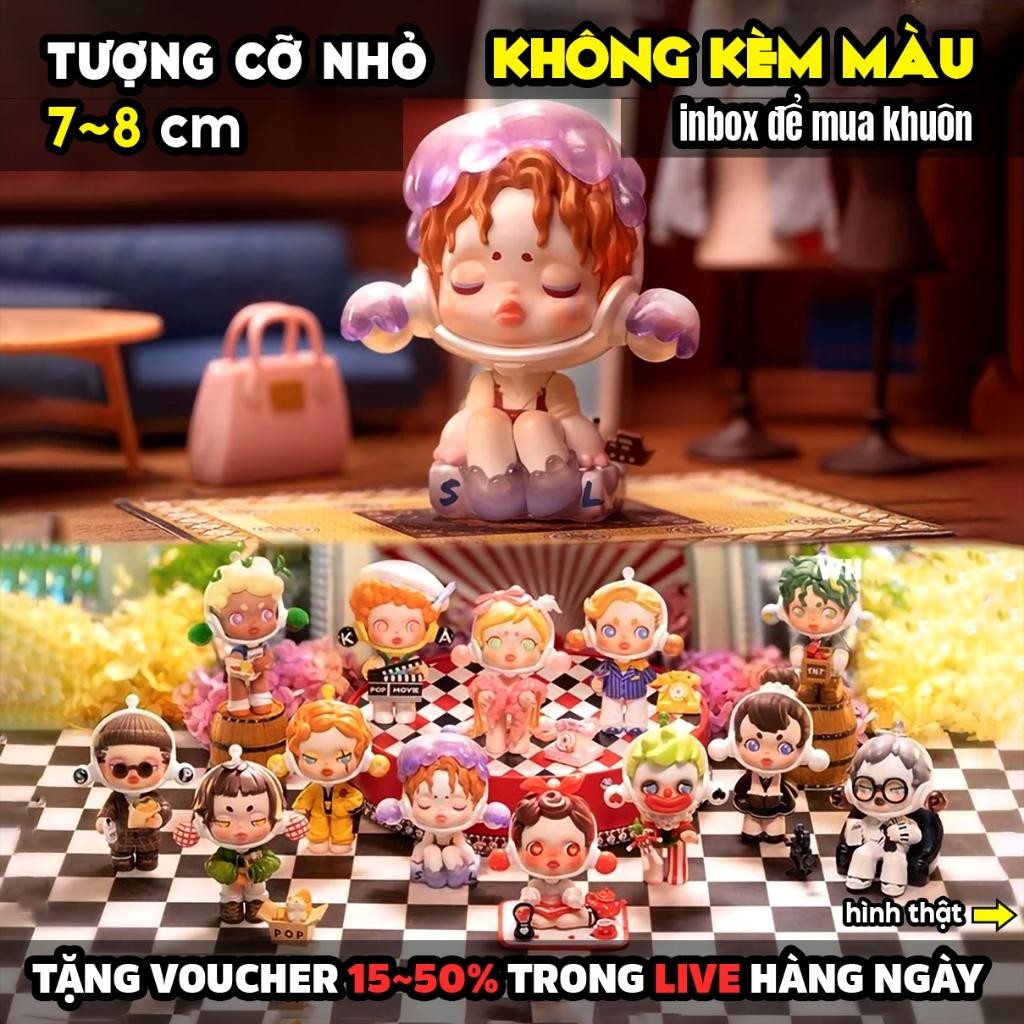 Tượng tô màu, SKULLPANDA ACTION CUT, size M, tô tượng thạch cao (Không kèm màu), tượng trắng decor