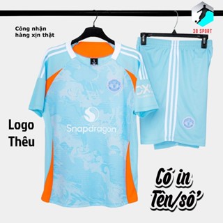 [Có in (Nhiều mẫu)- HÀNG Strivend MỚI VỀ ĐẸP] Bộ quần áo MU xanh ngọc hàng đẹp vải mè logo thêu