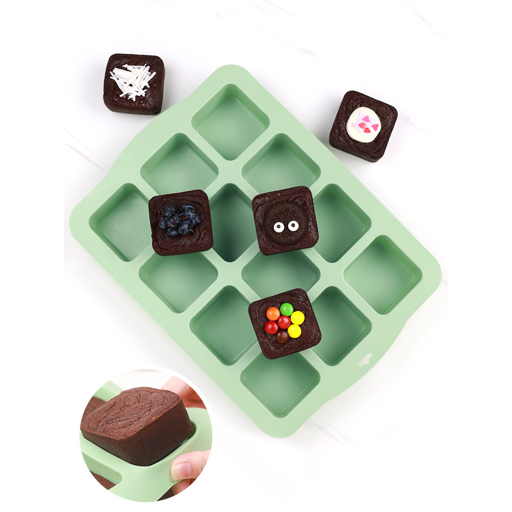 QELEG Brownie Khuôn Nướng Bánh Khuôn Silicon Bảng Vuông Bánh Mousse Dễ Dàng Phát Hành Khuôn Nướng Bá