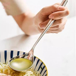 [WETK] 1 Thìa Dày Sâu Bằng Thép Không Gỉ 304 Tay Cầm Dài Thìa Uống Hộ Gia Đình Thìa Tròn Lớn Thìa Cháo VN