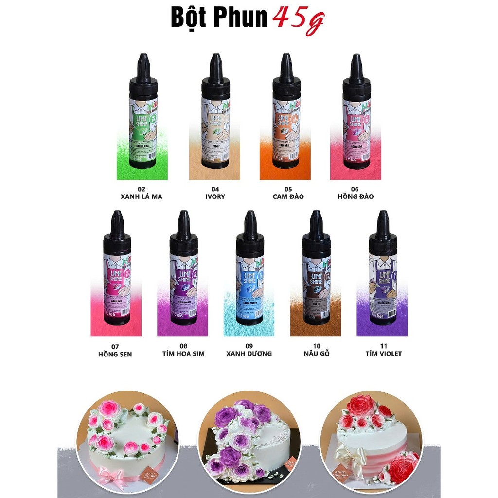 Màu Unicorn Bột Phun -  45 gram