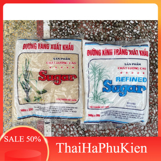   Com bo 7 túi  Đường tinh khiết xuất khẩu đường kính trắng đường vàng  900g 1 túi  