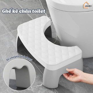 Ghế kê chân toilet GADI, ghế để chân đi vệ sinh dày dặn tiện dụng cho người lớn và trẻ em chống táo bón