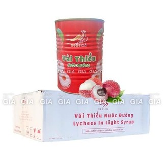 [FreeShip] [THÙNG 12 LON] Vải thiều nước đường Ngọc Hà lon 565g