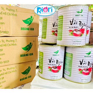 [THÙNG] [12 LON 565G] Vải ngâm Hoàng Gia - Trái cây đóng hộp nguyên chất