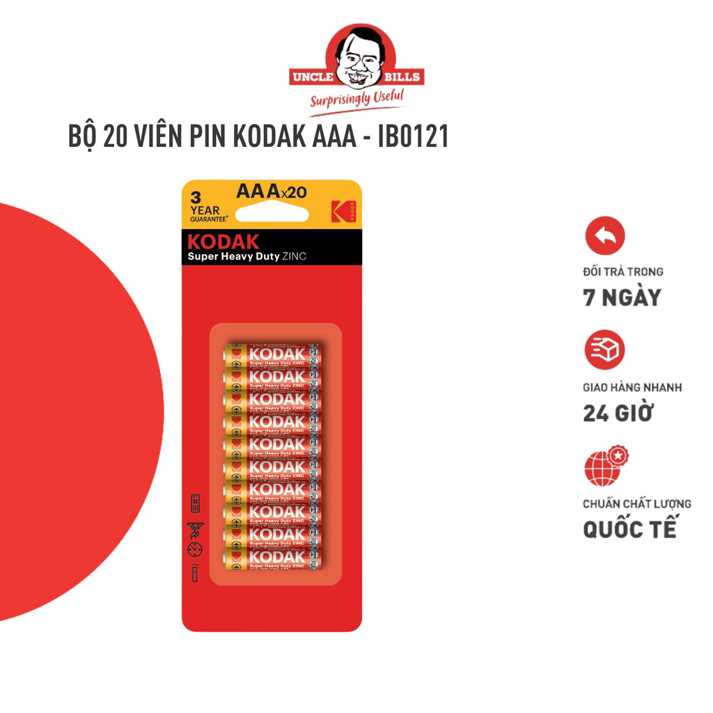 UNCLE BILLS Bộ 20 Viên Pin Kodak AAA 1.5V IB0121